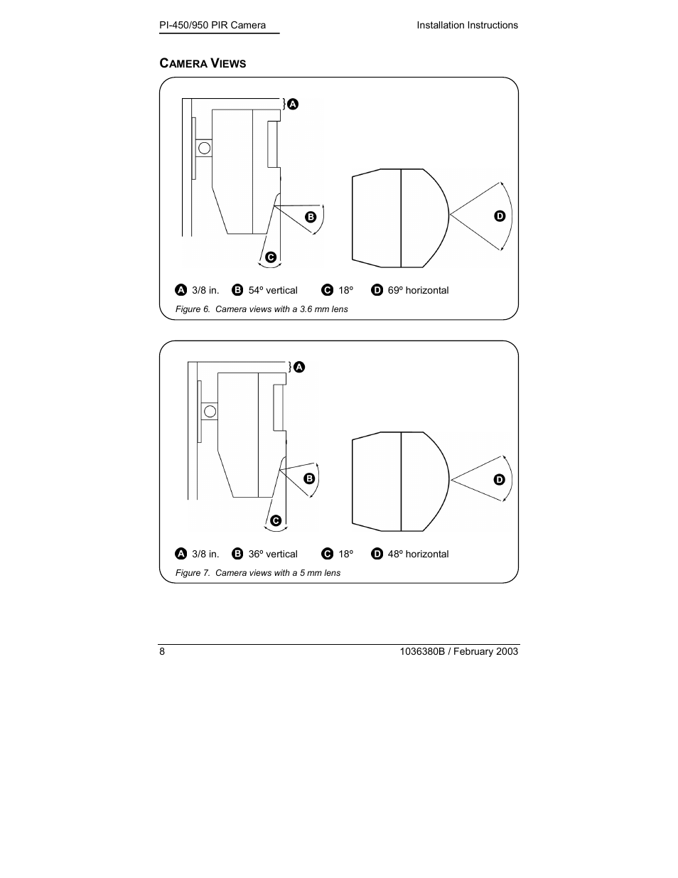 GE PIR Camera PI-450/950 User Manual | Page 8 / 12