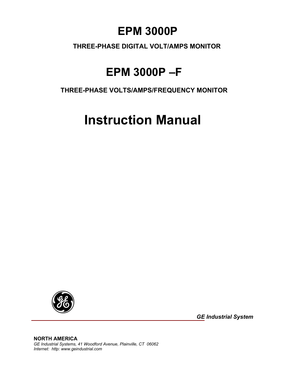 GE EPM 3000P User Manual | 46 pages