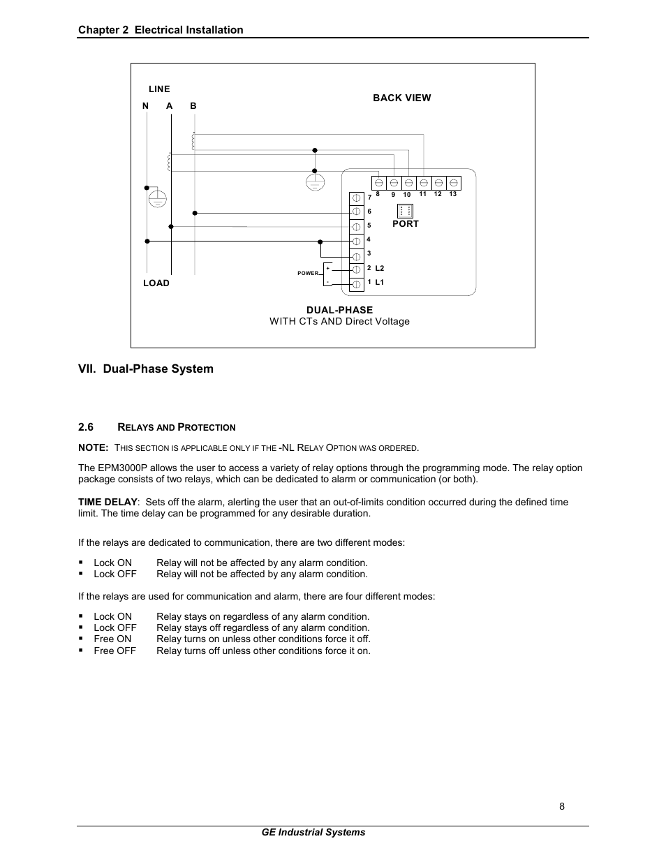 Vii. dual-phase system | GE EPM 3000P User Manual | Page 13 / 46