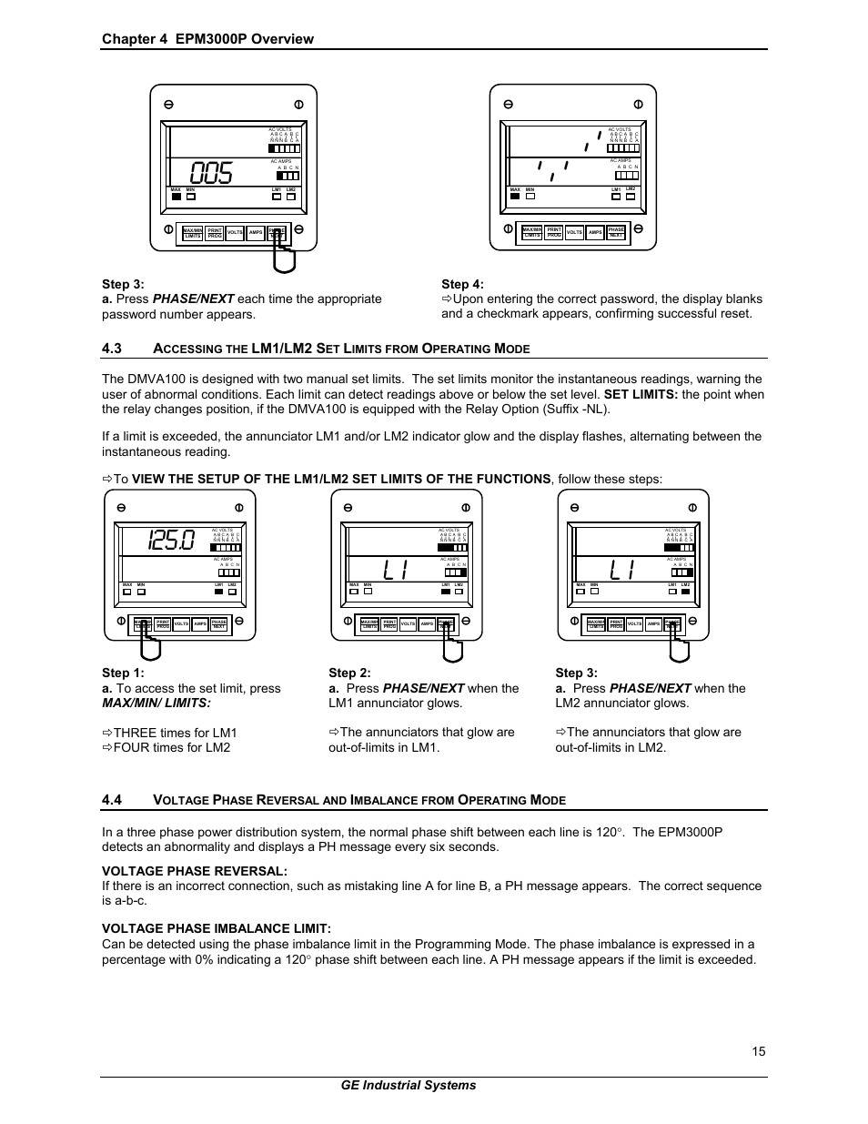I25.0, Lm1/lm2 s, Ge industrial systems 15 | GE EPM 3000P User Manual | Page 20 / 46