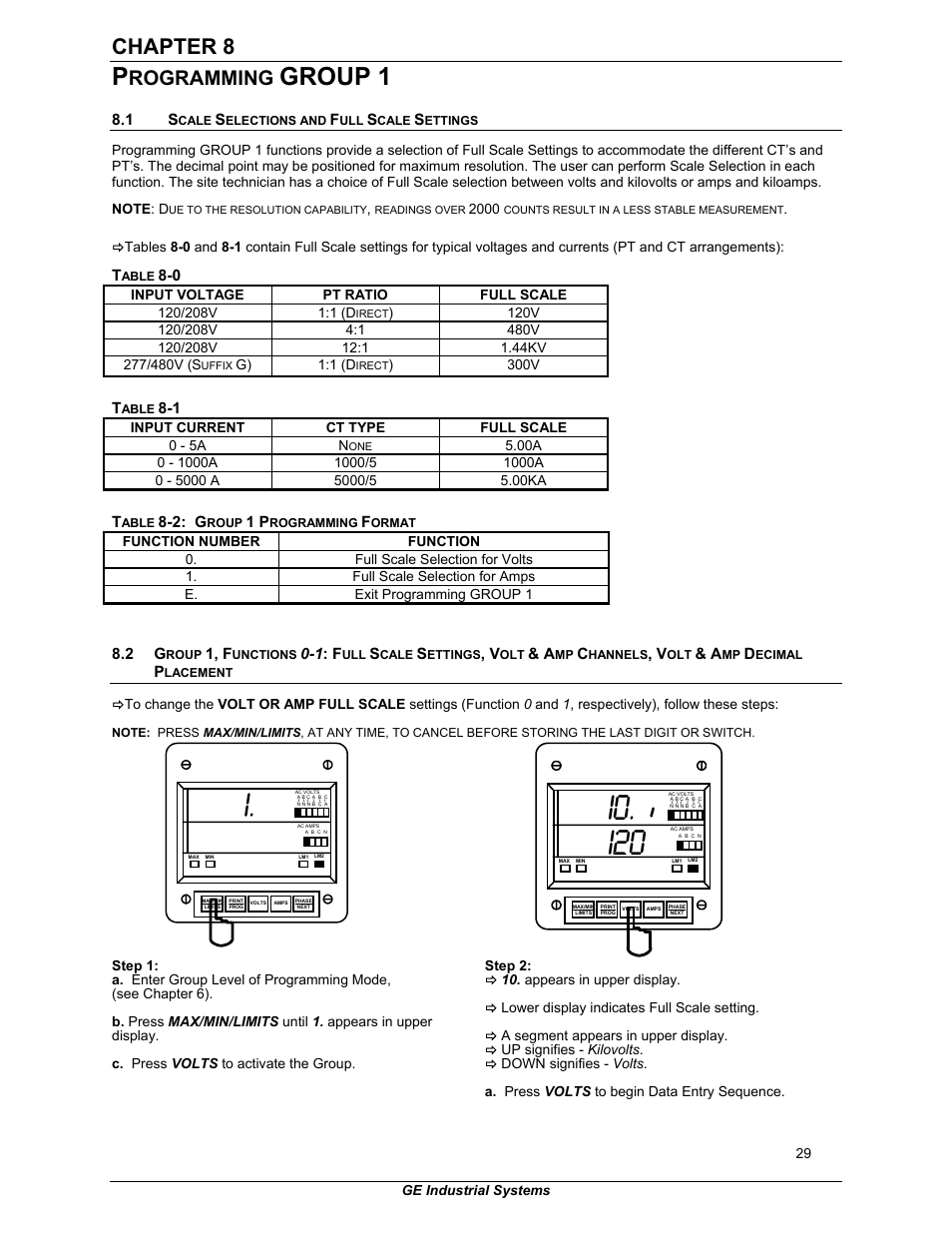 Group 1, Chapter 8, Rogramming | GE EPM 3000P User Manual | Page 34 / 46
