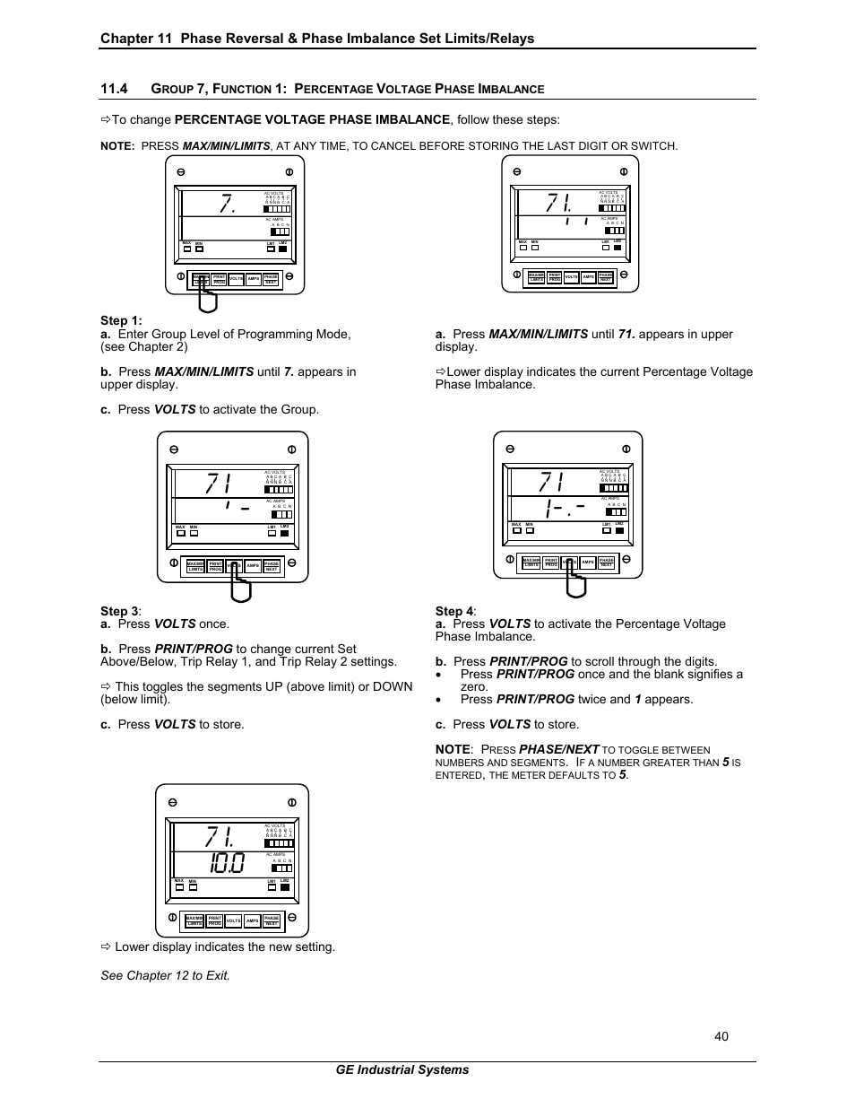 I0.0, 7, f, Phase/next | Ge industrial systems | GE EPM 3000P User Manual | Page 45 / 46