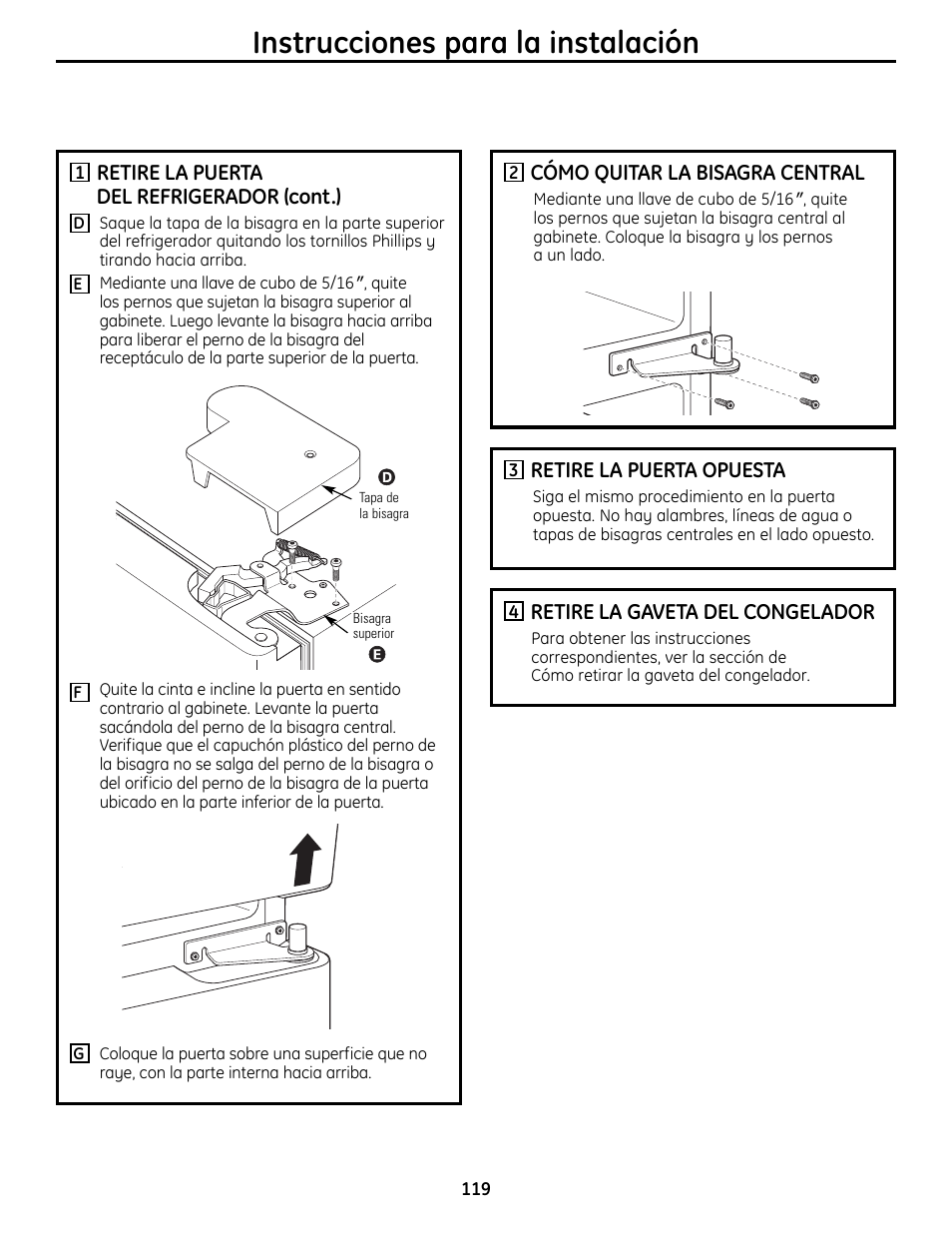 Instrucciones para la instalación | GE 49-60612 User Manual | Page 119 / 136