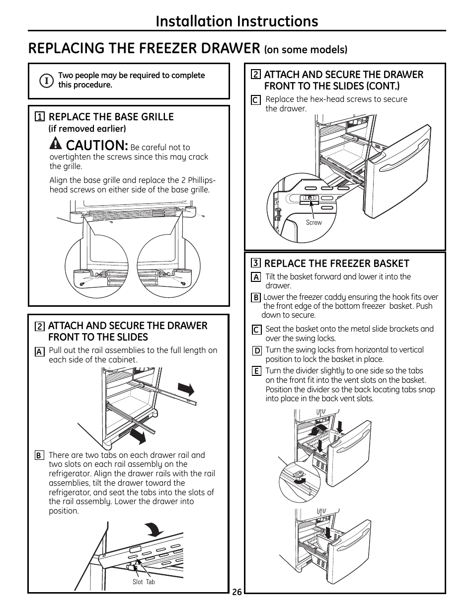 Caution | GE 49-60612 User Manual | Page 26 / 136