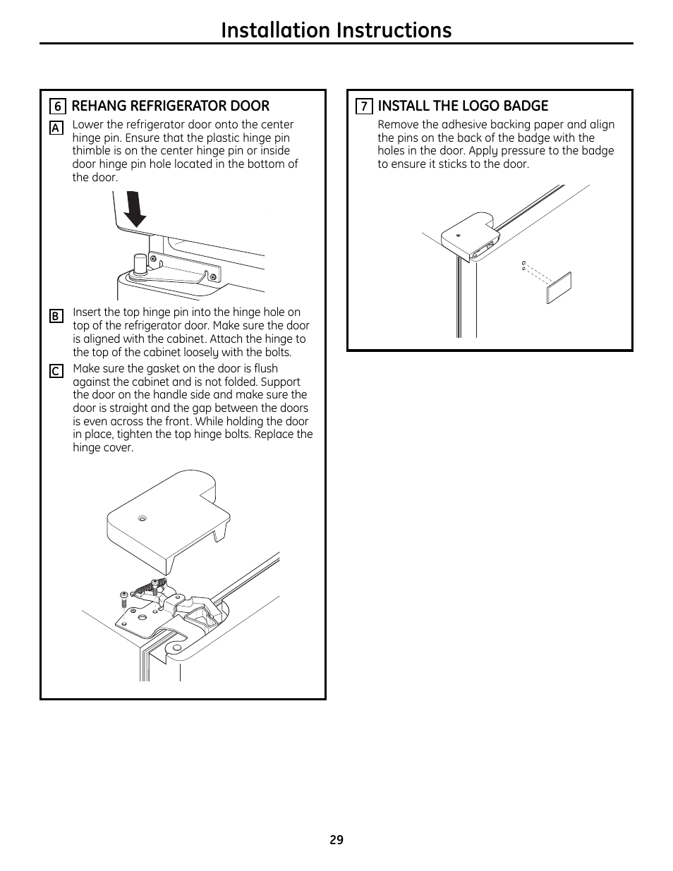 Installation instructions | GE 49-60612 User Manual | Page 29 / 136