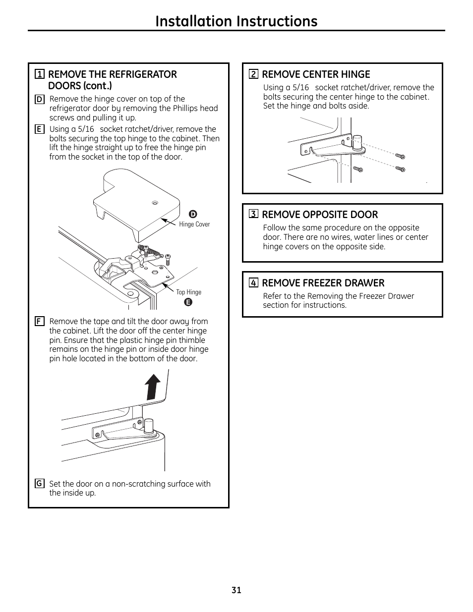 Installation instructions | GE 49-60612 User Manual | Page 31 / 136