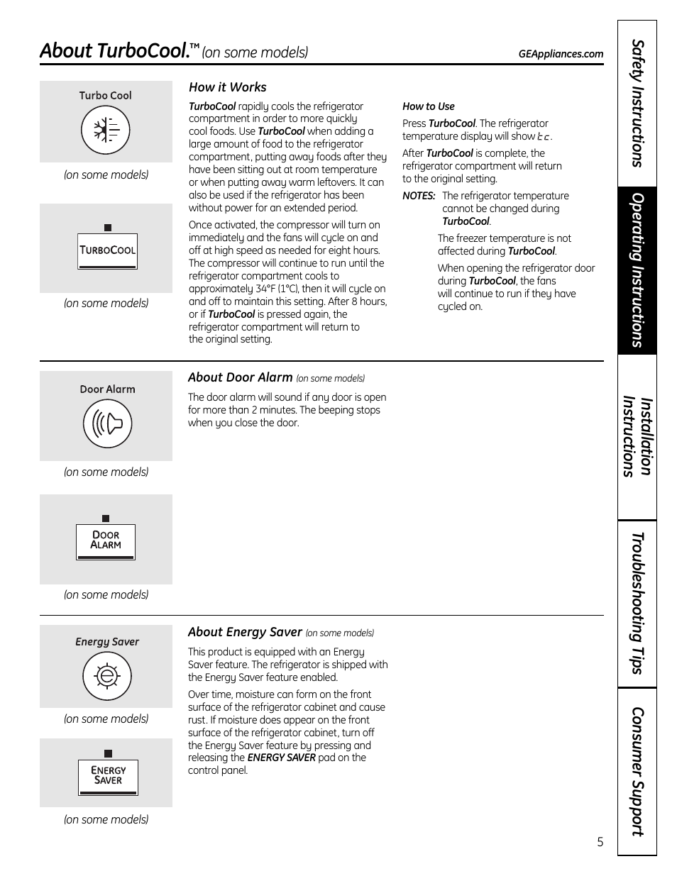 About turbocool | GE 49-60612 User Manual | Page 5 / 136