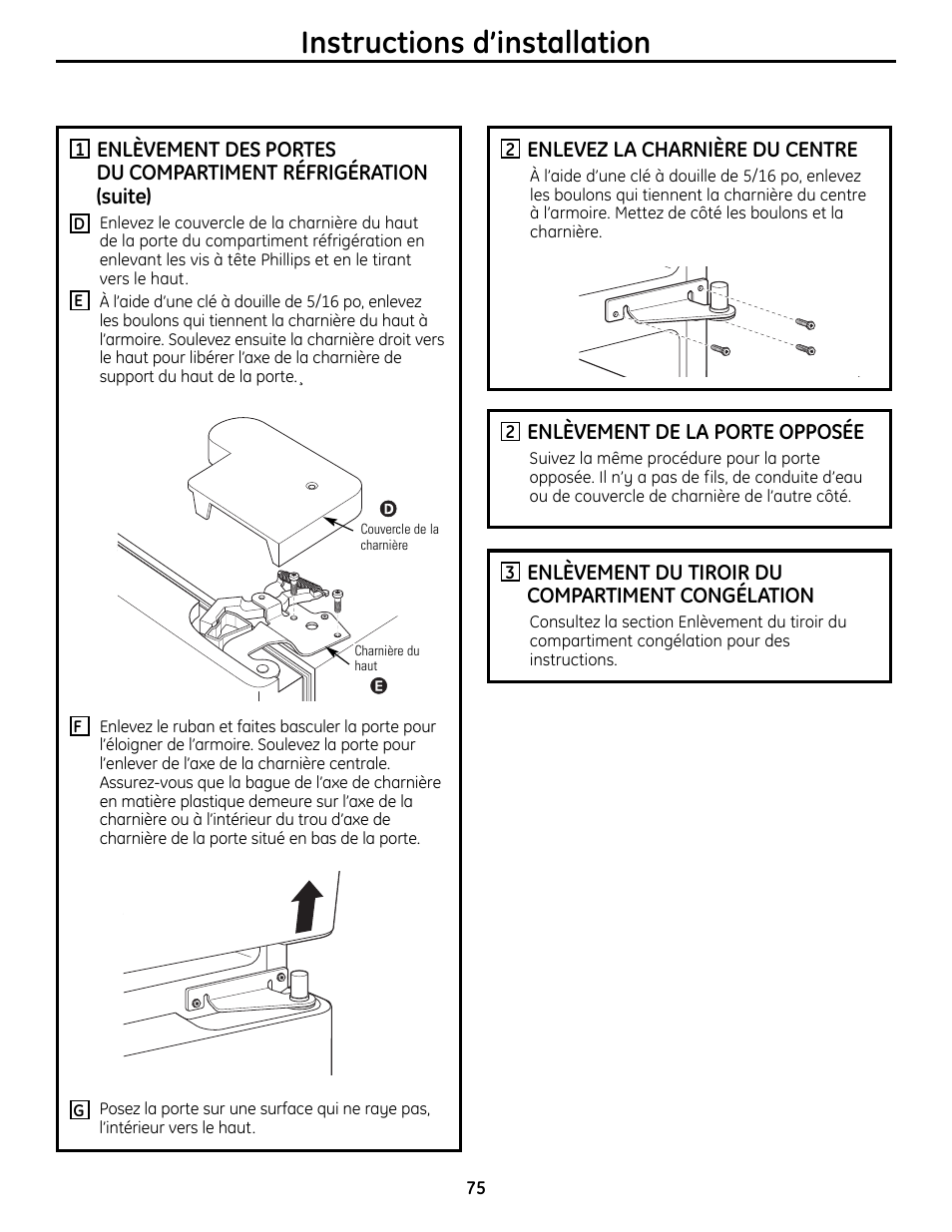 Instructions d’installation | GE 49-60612 User Manual | Page 75 / 136