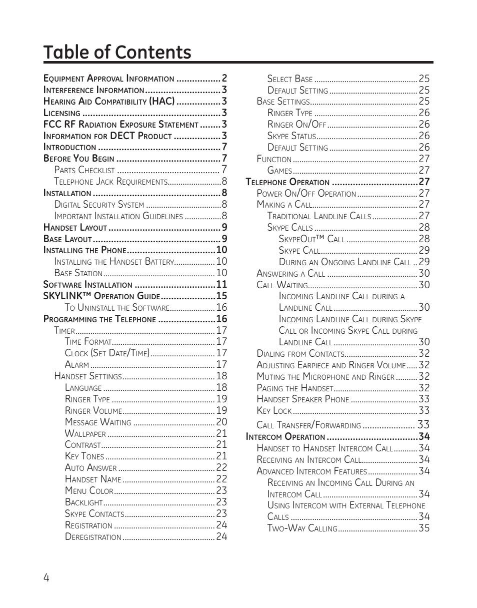 GE 28300 User Manual | Page 4 / 108