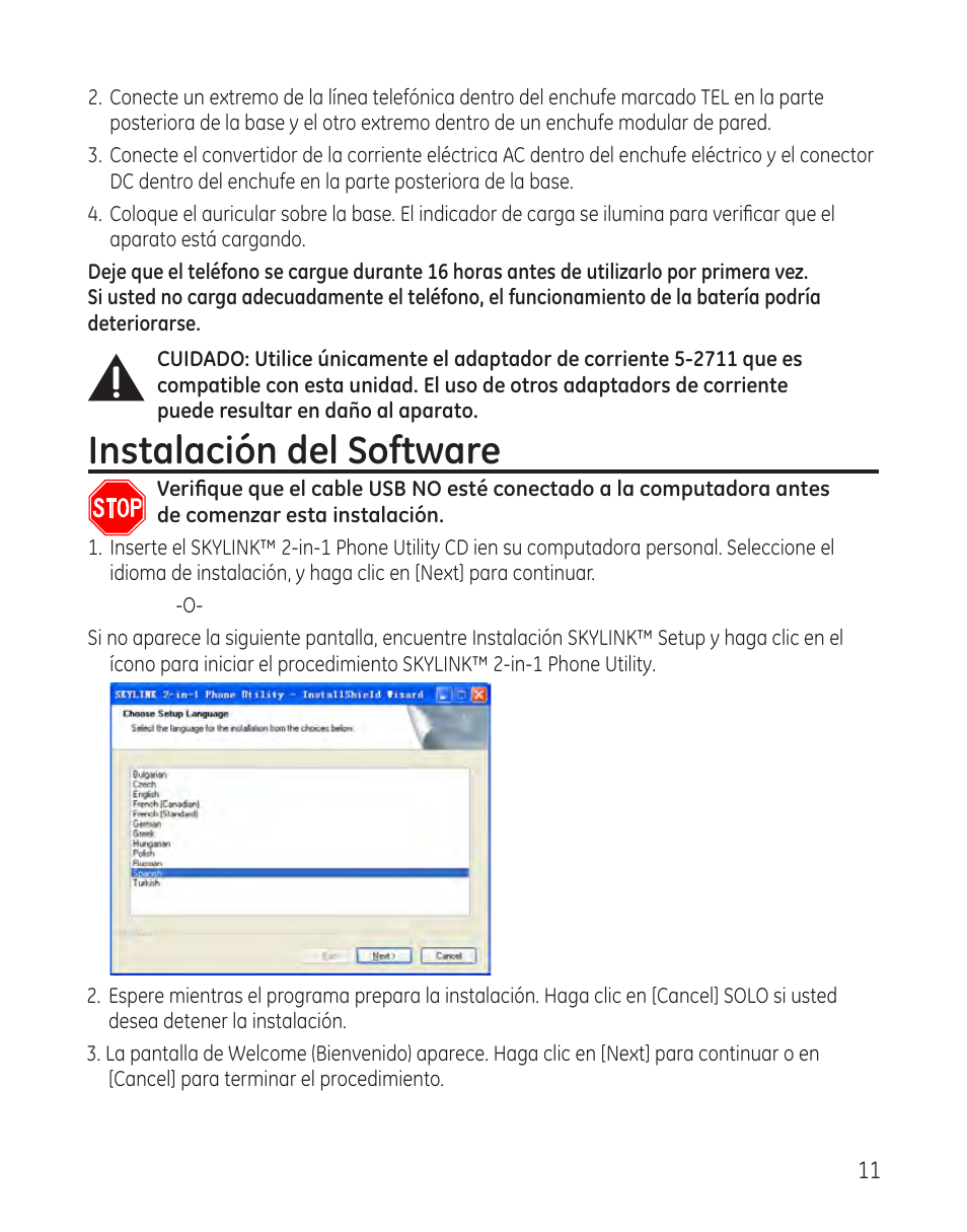 Instalación del software | GE 28300 User Manual | Page 65 / 108