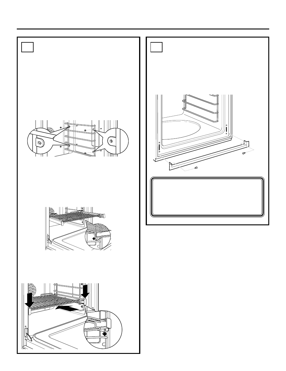 Installation instructions, Installing the metal bottom trim, Installing the oven rack supports and oven racks | GE ZET1 User Manual | Page 12 / 44