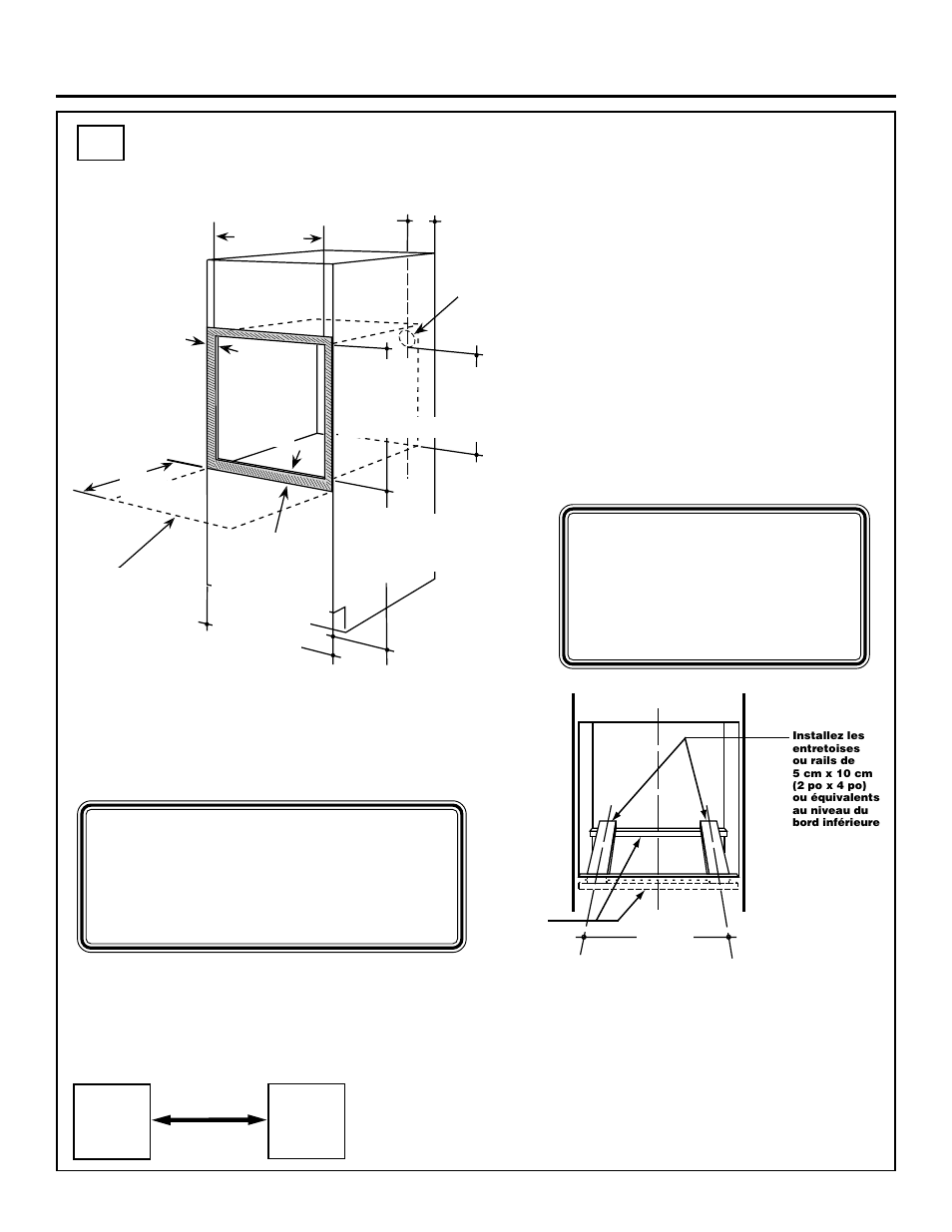 Ouverture pour four encastré simple, Directives d’installation, Installations côte à côte | Largeur de, Profondeur de, L’ouverture largeur de, L’ouverture, Hauteur de | GE ZET1 User Manual | Page 18 / 44