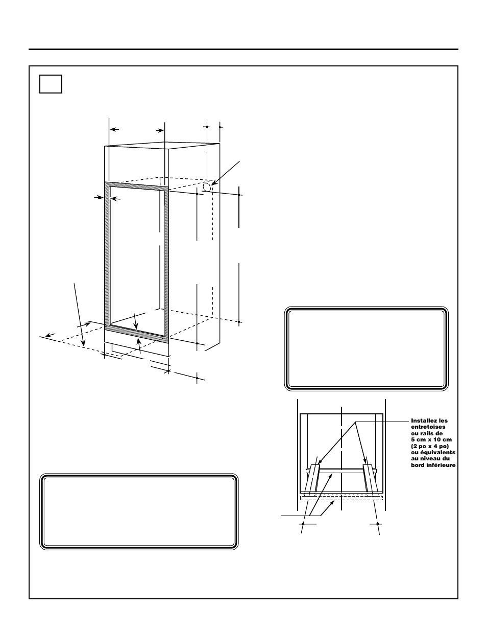 Ouverture pour four encastré double, Directives d’installation | GE ZET1 User Manual | Page 19 / 44