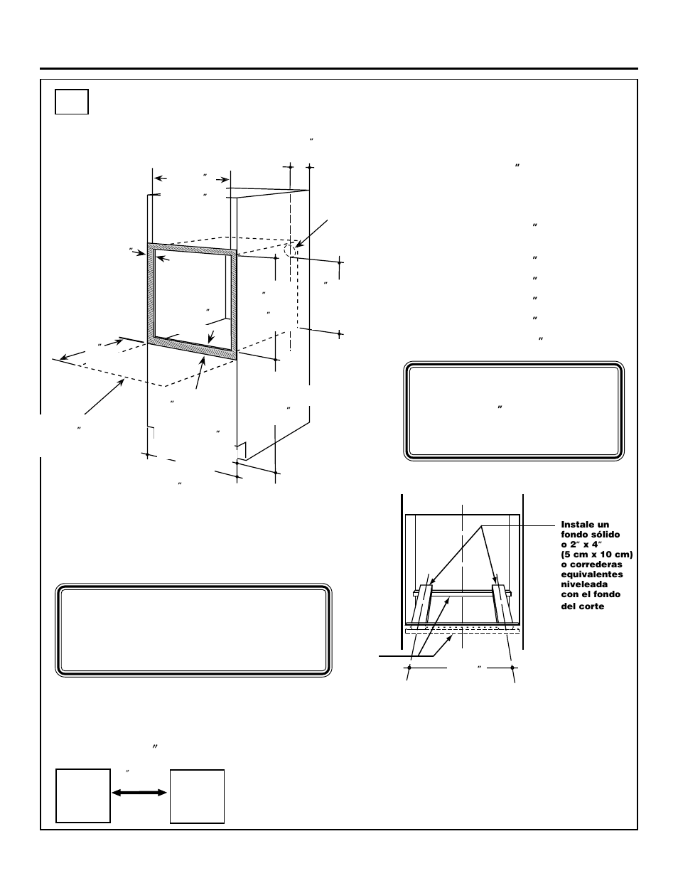 Corte para los hornos de una unidad, Instrucciones de instalación, Instalaciones de lado a lado | GE ZET1 User Manual | Page 32 / 44