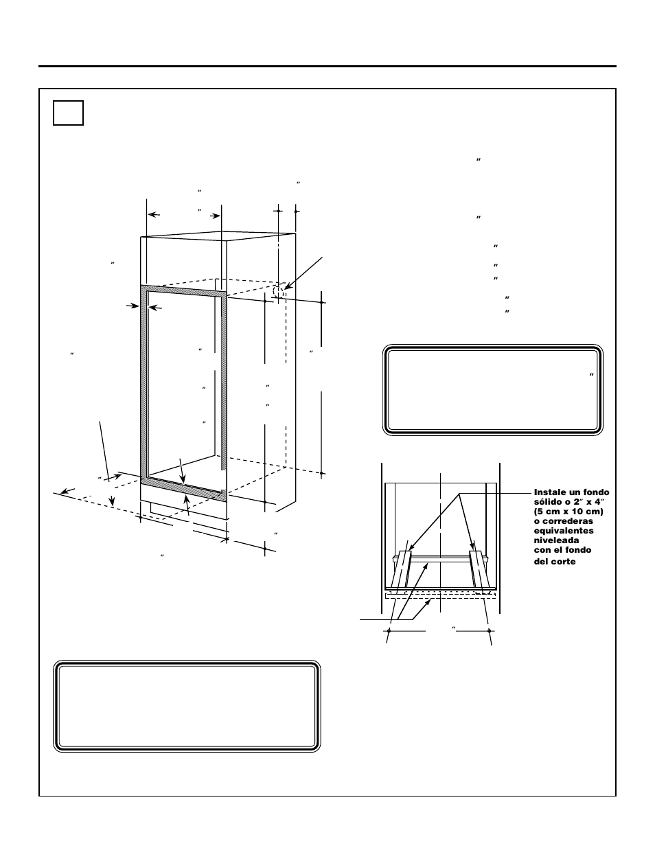 Corte para los hornos de dos unidades, Instrucciones de instalación | GE ZET1 User Manual | Page 33 / 44