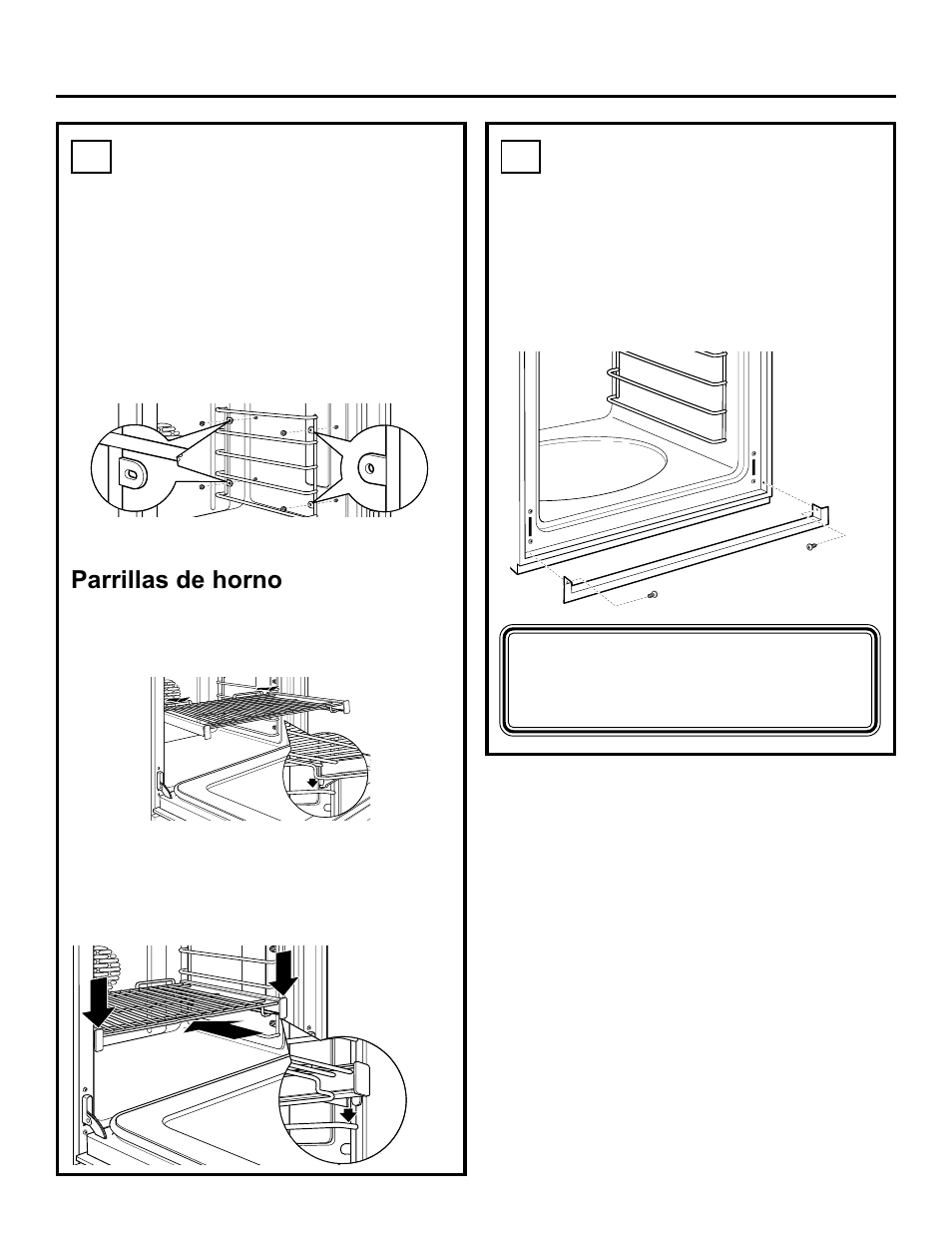 Instrucciones de instalación, Instalación de la moldura del fondo de metal, C3 soportes de las parrillas del horno | Parrillas de horno | GE ZET1 User Manual | Page 40 / 44