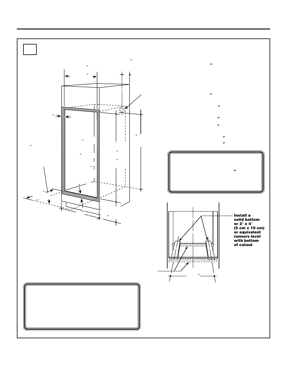 Cutout for double built-in oven, Installation instructions | GE ZET1 User Manual | Page 5 / 44