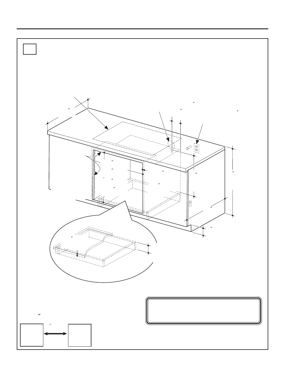 Cutout for single built-in oven under counter, Installation instructions, Side by side installations | GE ZET1 User Manual | Page 6 / 44