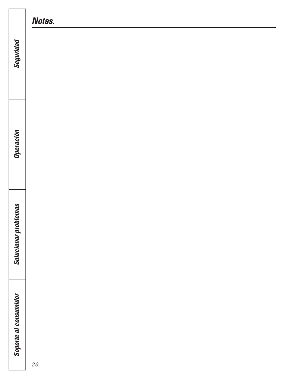 Notas | GE DBVH510 User Manual | Page 54 / 56