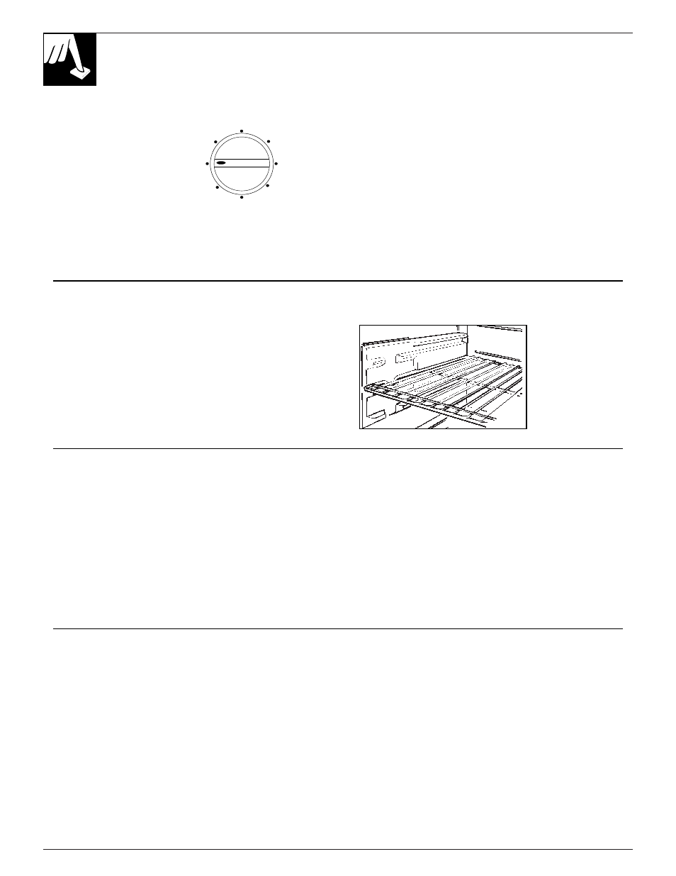 Temperature control, Shelves, Ice service | Defrosting, Temperature control shelves ice service defrosting, Operating your refrigerator, Temperature control dial, Ice service shelves | GE 162D3904P005 User Manual | Page 4 / 12