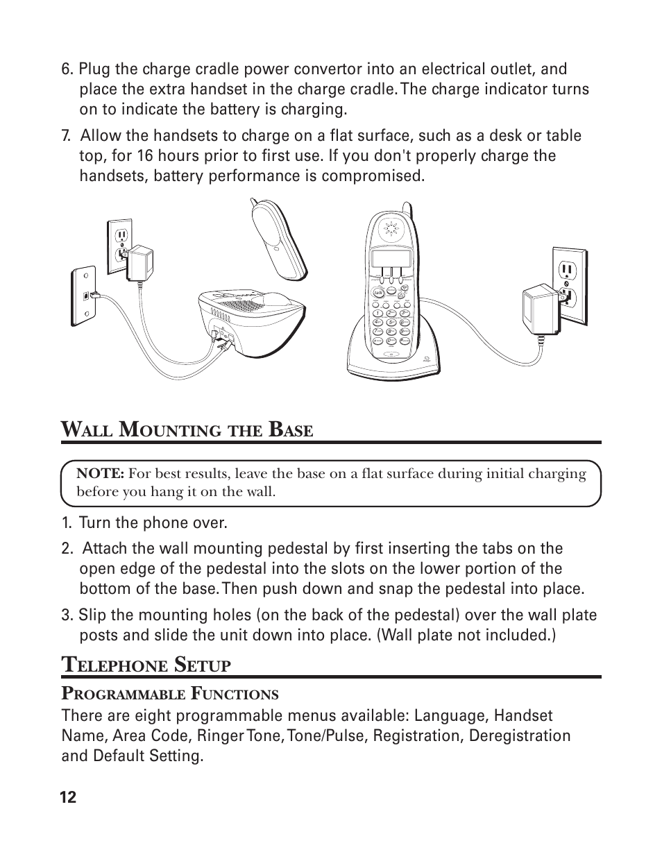 Ounting, Elephone, Etup | Rogrammable, Unctions | GE 21026 User Manual | Page 12 / 120