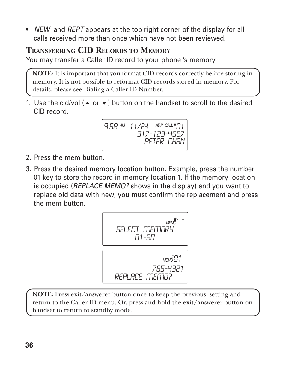 Cid r | GE 21026 User Manual | Page 36 / 120