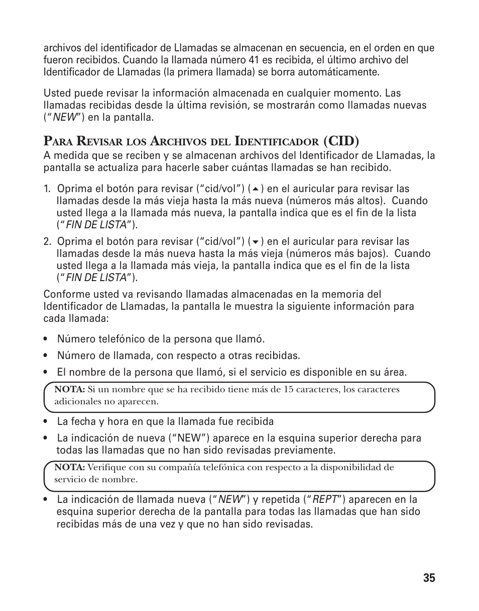 Cid) | GE 21026 User Manual | Page 95 / 120