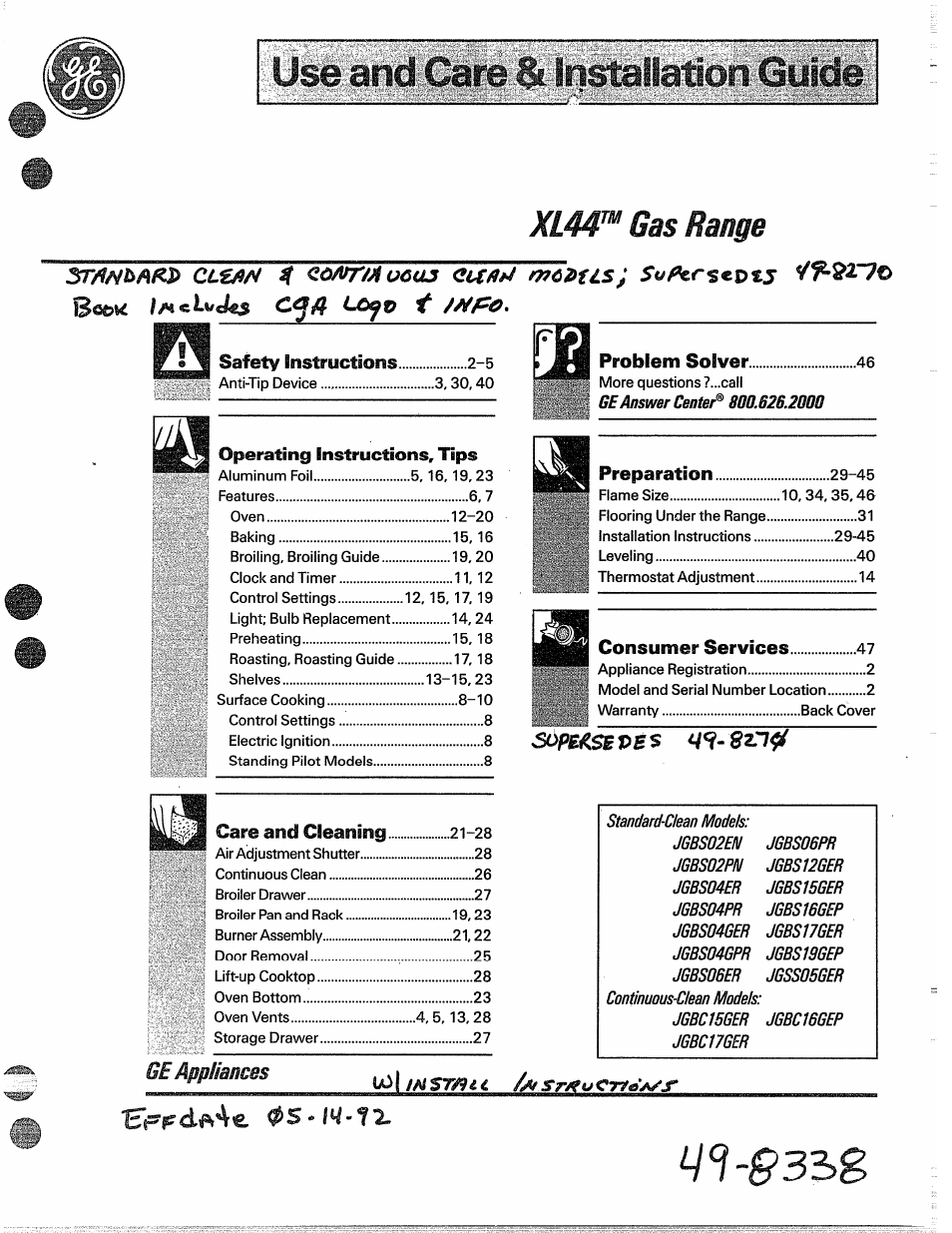 GE 49-8338 User Manual | 49 pages