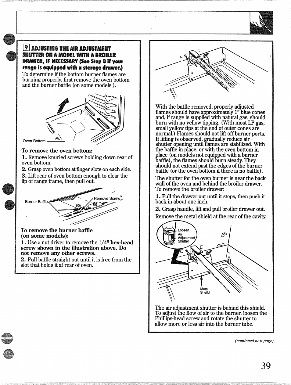 If iiceisaif (s@i slip s if v»yr, Shutter oh a modei with a broiler, F\f /\ittat | GE 49-8338 User Manual | Page 40 / 49