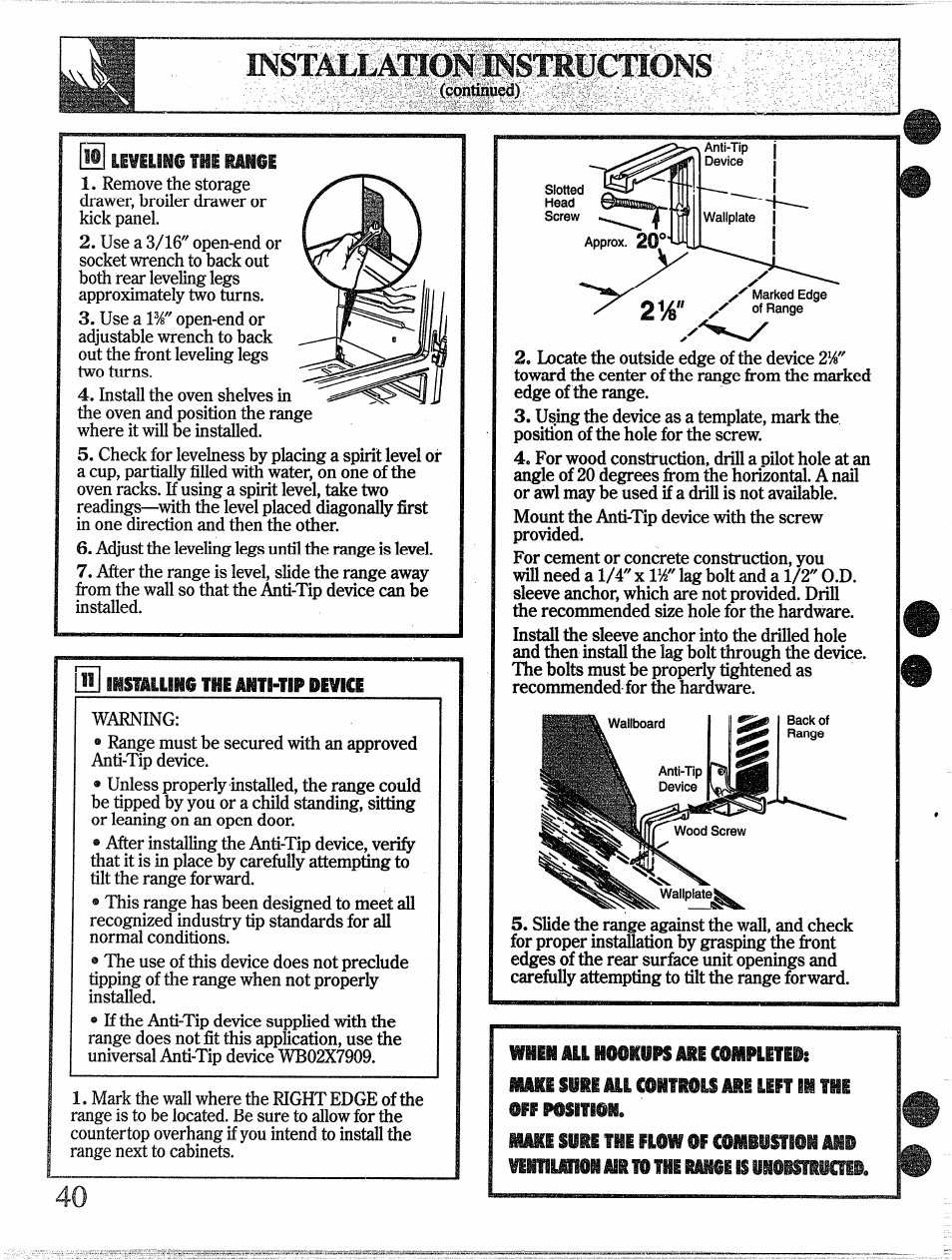 Liveling the ramge, Ш«?дш!!е the a.ht!-t» devics, When | GE 49-8338 User Manual | Page 41 / 49