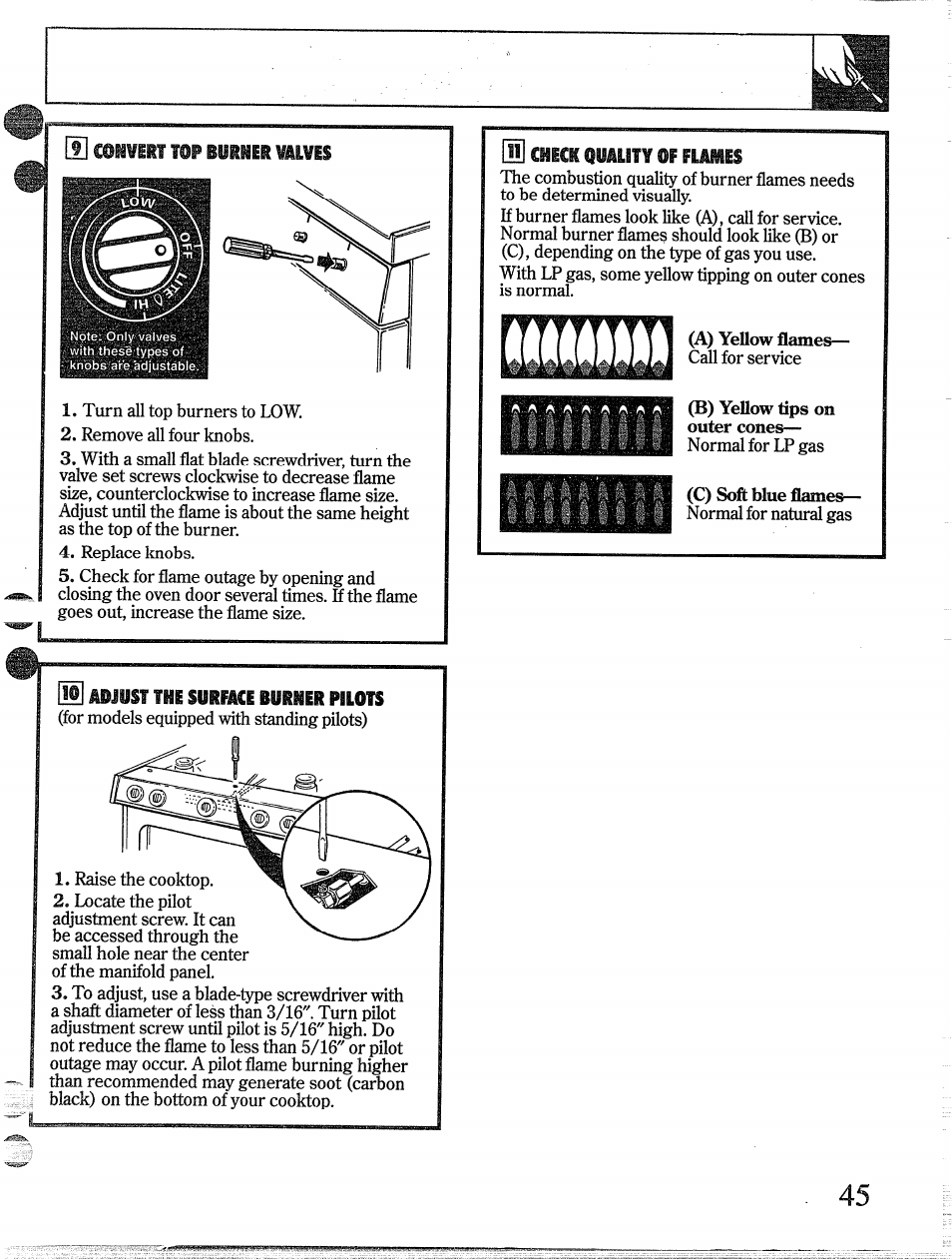 The sureace burher pilots | GE 49-8338 User Manual | Page 46 / 49