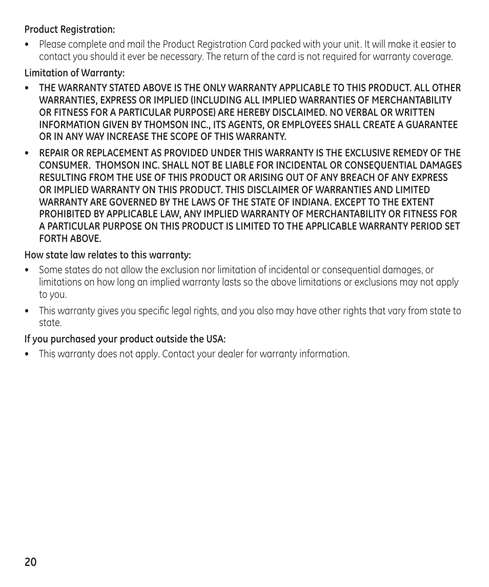 GE 29869 User Manual | Page 20 / 48