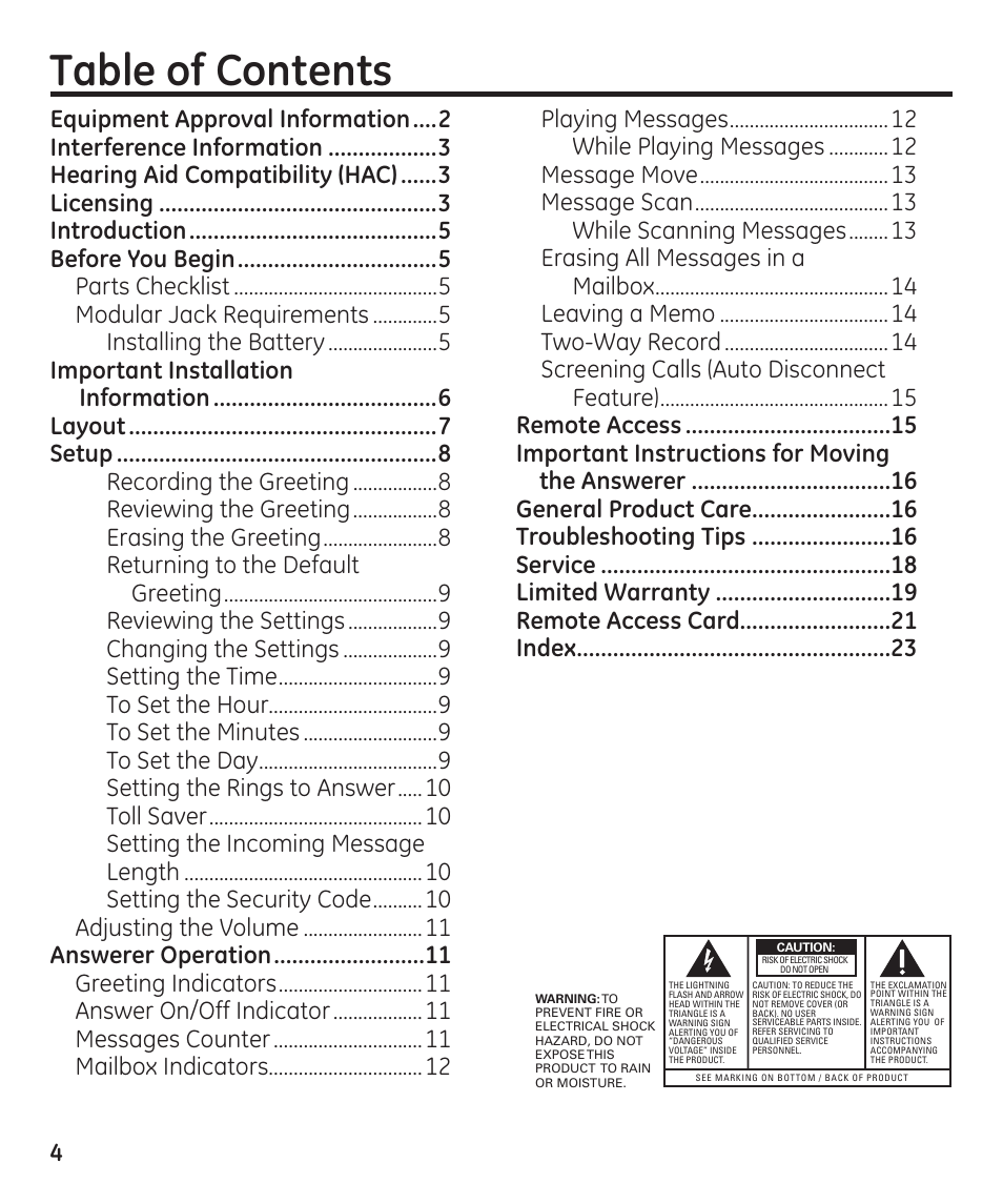 GE 29869 User Manual | Page 4 / 48