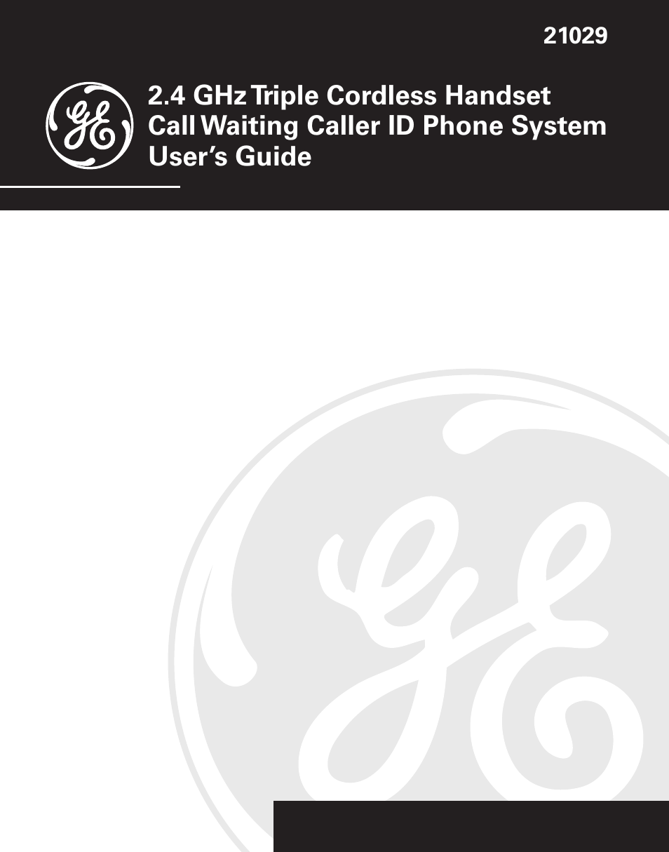 GE 21029 User Manual | 116 pages