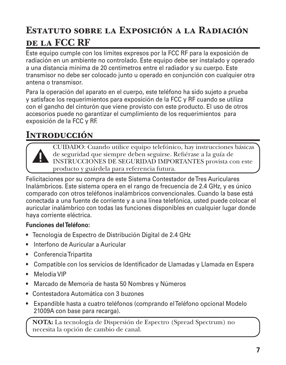 Introducción | GE 21029 User Manual | Page 65 / 116