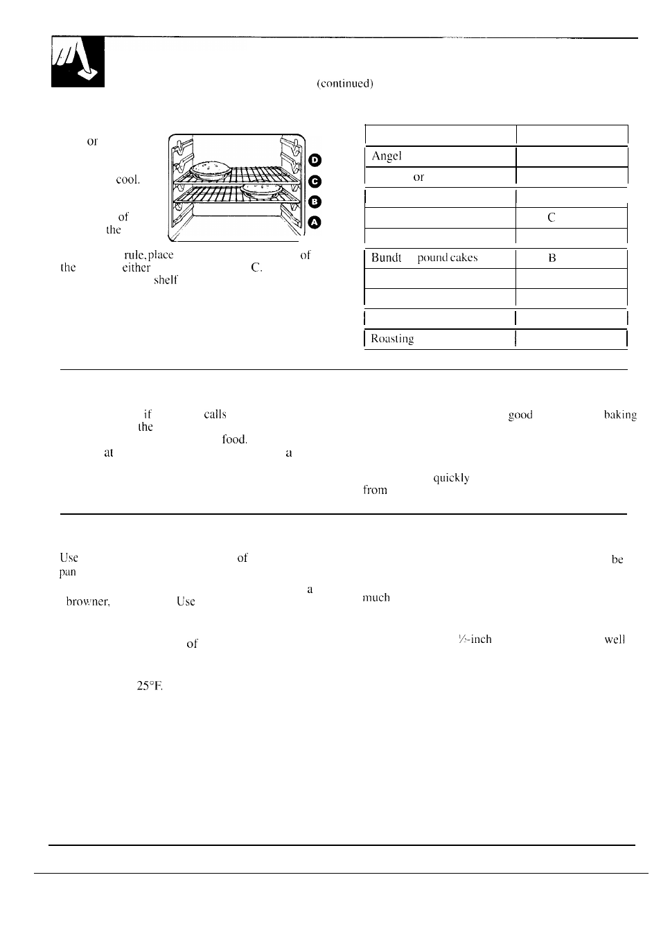 Preheating, Regular baking, Oven shelves | Baking pans pan placement | GE JKP17 User Manual | Page 20 / 40
