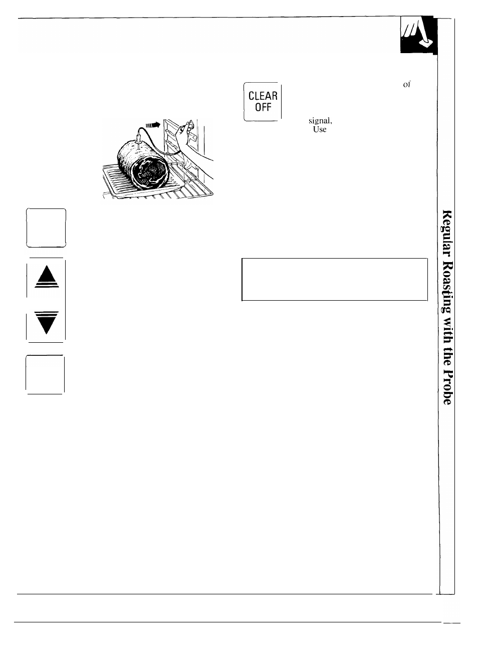 Ow to set the oven when using the temperature prob, Probe bake, Clear off | GE JKP17 User Manual | Page 25 / 40