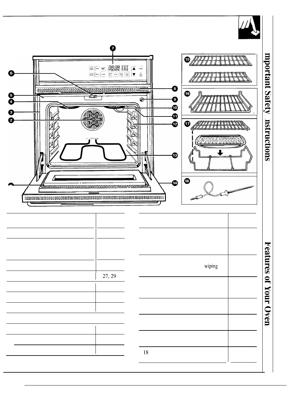 Features, Features of your oven | GE JKP17 User Manual | Page 5 / 40