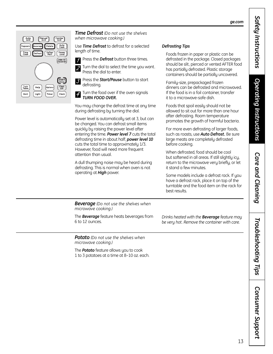 GE DVM1665 User Manual | Page 13 / 72