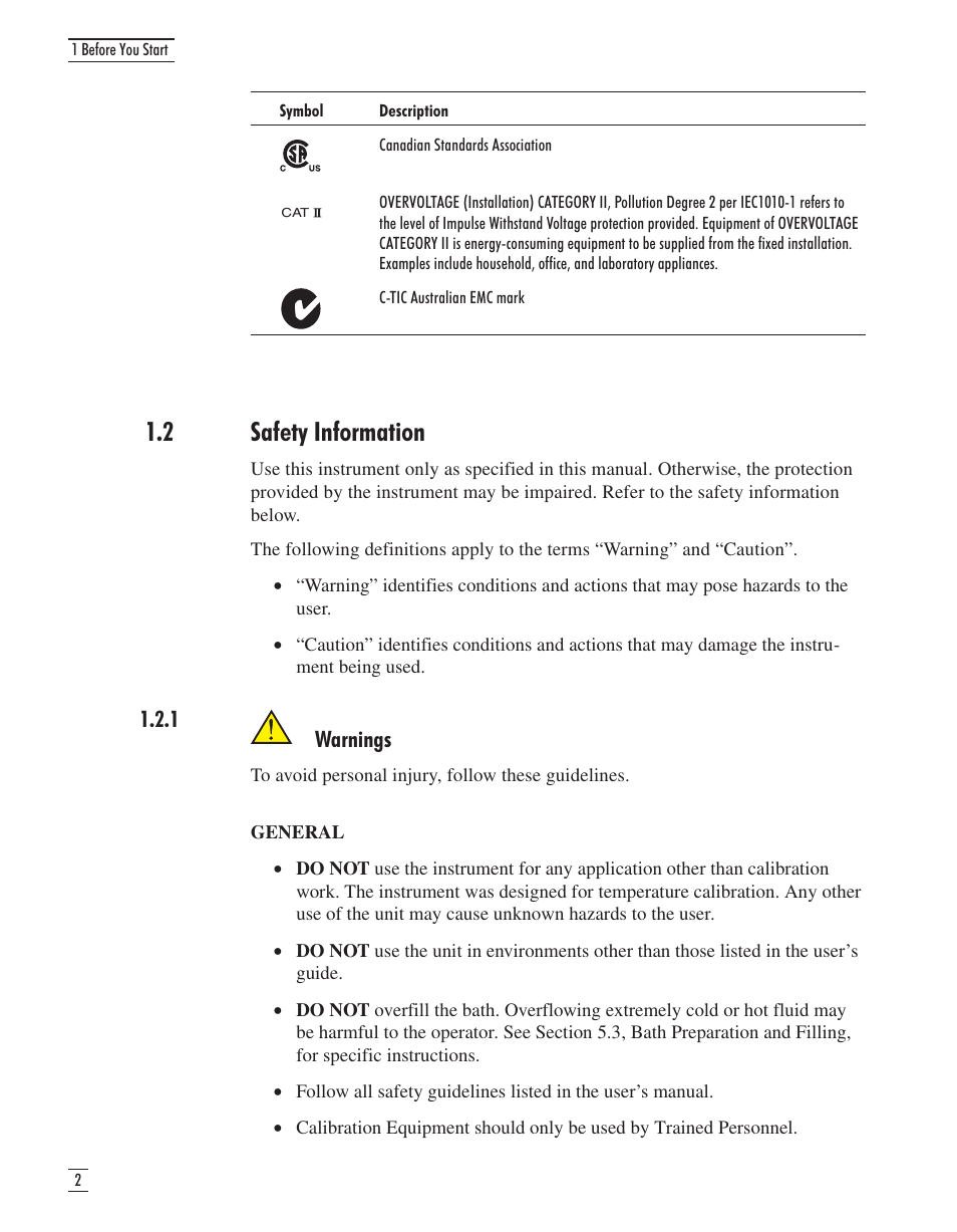 2 safety information 2, 1 warnings 2, 2 safety information | 1 warnings | GE CTR 80 User Manual | Page 10 / 61