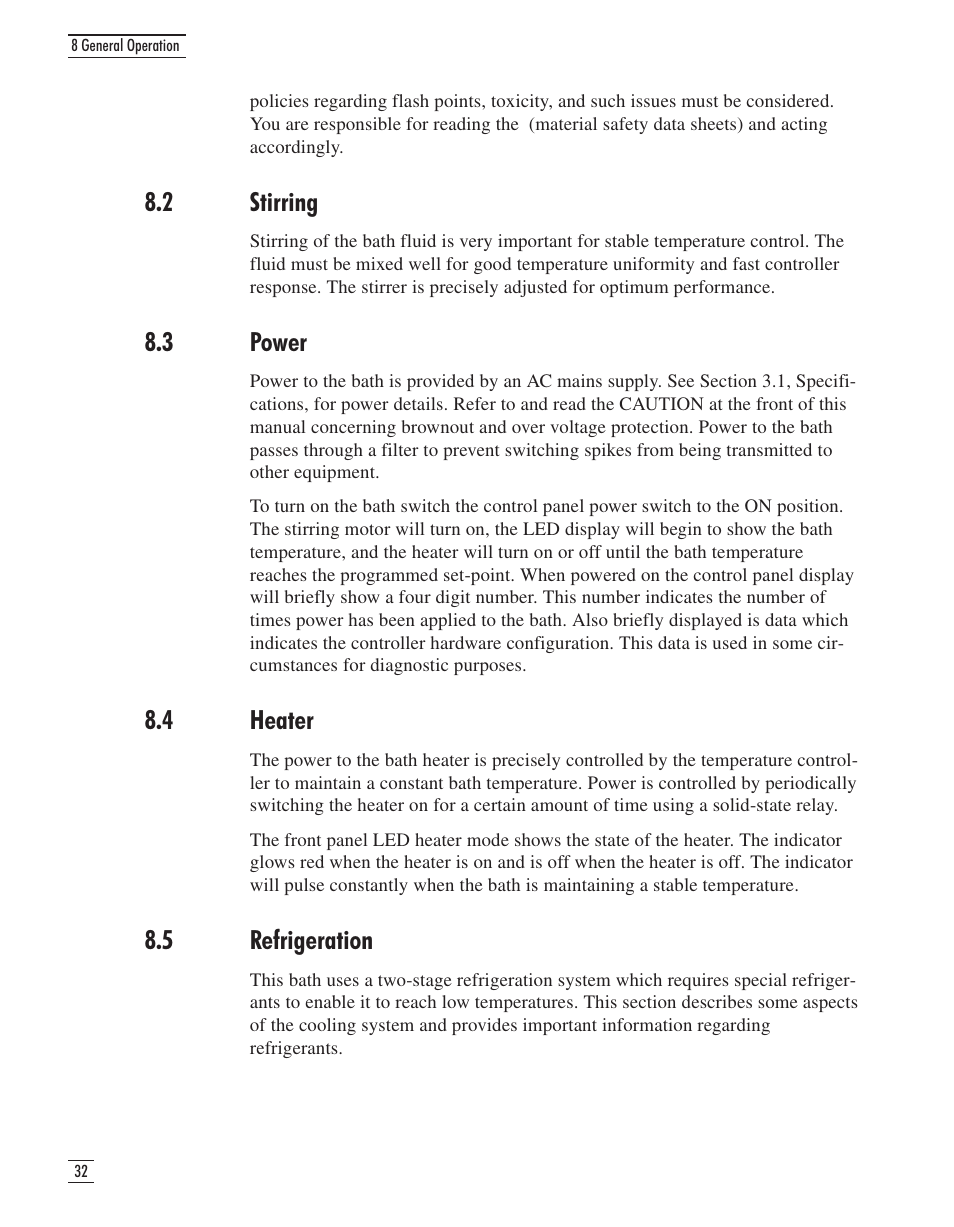 2 stirring 32, 3 power 32, 4 heater 32 | 5 refrigeration 32, 2 stirring, 3 power, 4 heater, 5 refrigeration | GE CTR 80 User Manual | Page 35 / 61