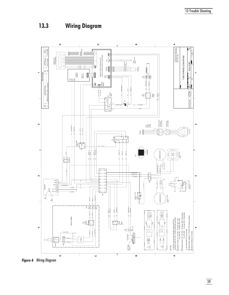 3 wiring diagram 59, Figure 6 wiring diagram 59, Figure 6 | Wiring diagram, 3 wiring diagram, 59 13 trouble shooting, Figure 6 wiring diagram, 7380 wiring d iagram | GE CTR 80 User Manual | Page 61 / 61