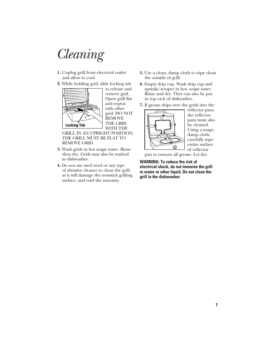 Cleaning | GE 106621 User Manual | Page 7 / 8