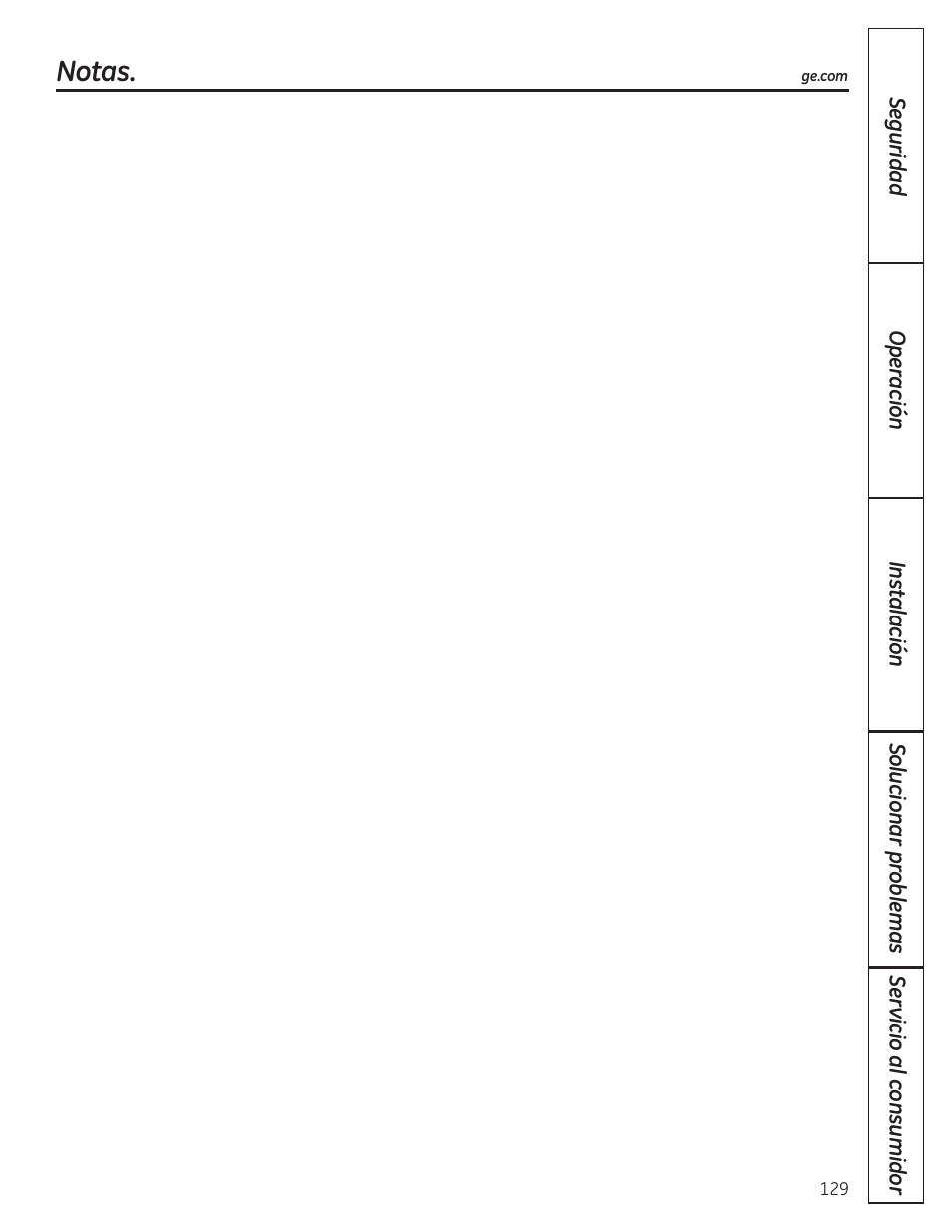 Notas | GE 23 User Manual | Page 129 / 132