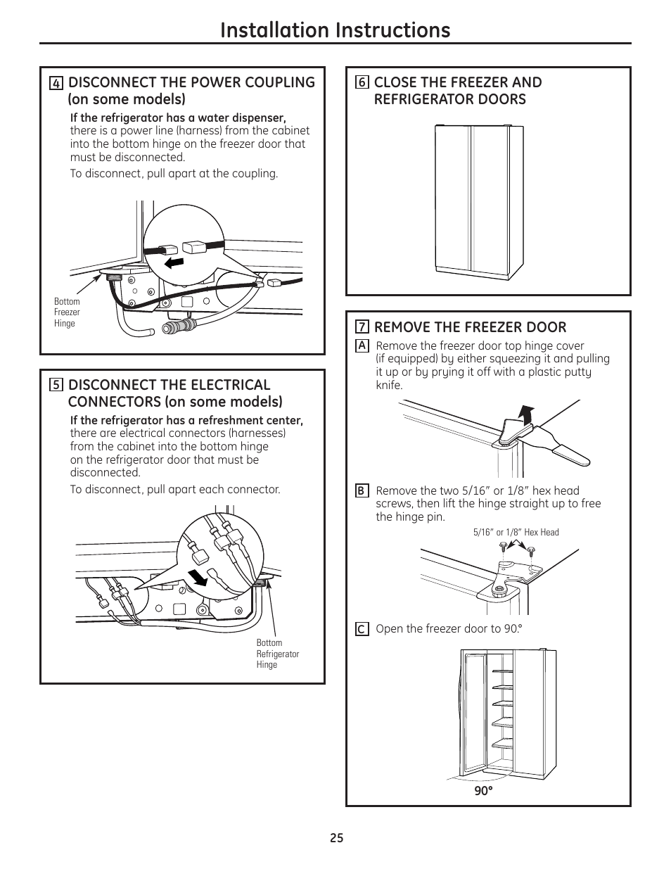 Installation instructions | GE 23 User Manual | Page 25 / 132