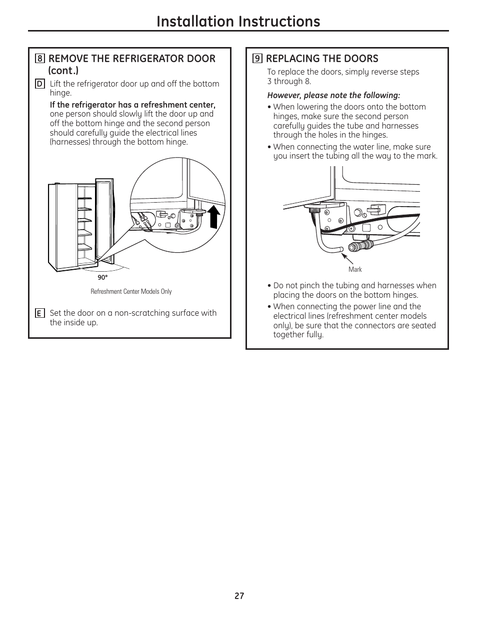 Installation instructions | GE 23 User Manual | Page 27 / 132