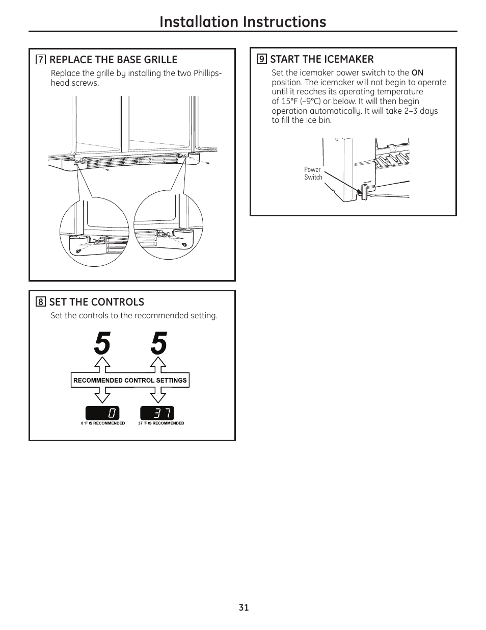 Installation instructions | GE 23 User Manual | Page 31 / 132