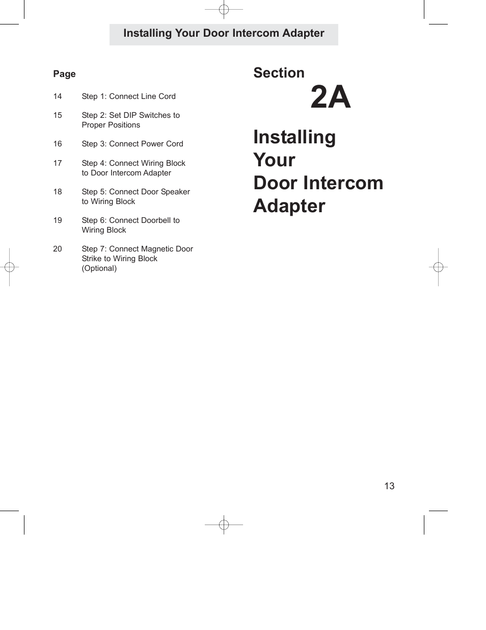 Installing your door intercom adapter | GE 800-EFM User Manual | Page 18 / 44