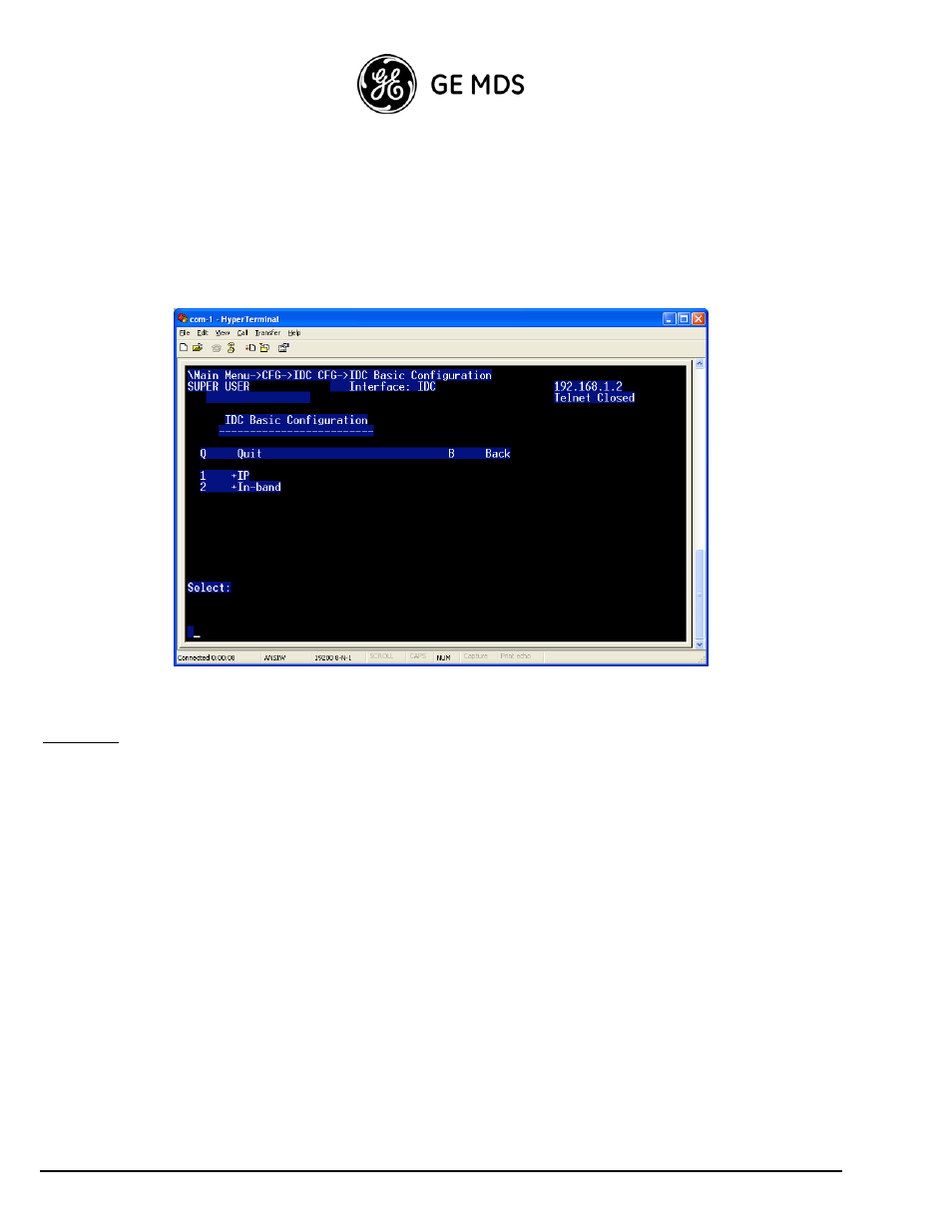Setup options in the terminal program | GE HC HP User Manual | Page 46 / 114