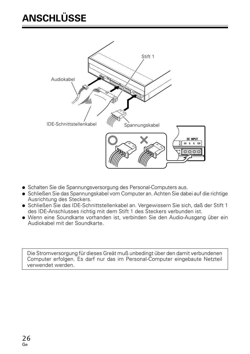 Anschlüsse | GE DVR-A05 User Manual | Page 26 / 60